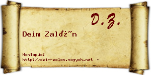 Deim Zalán névjegykártya